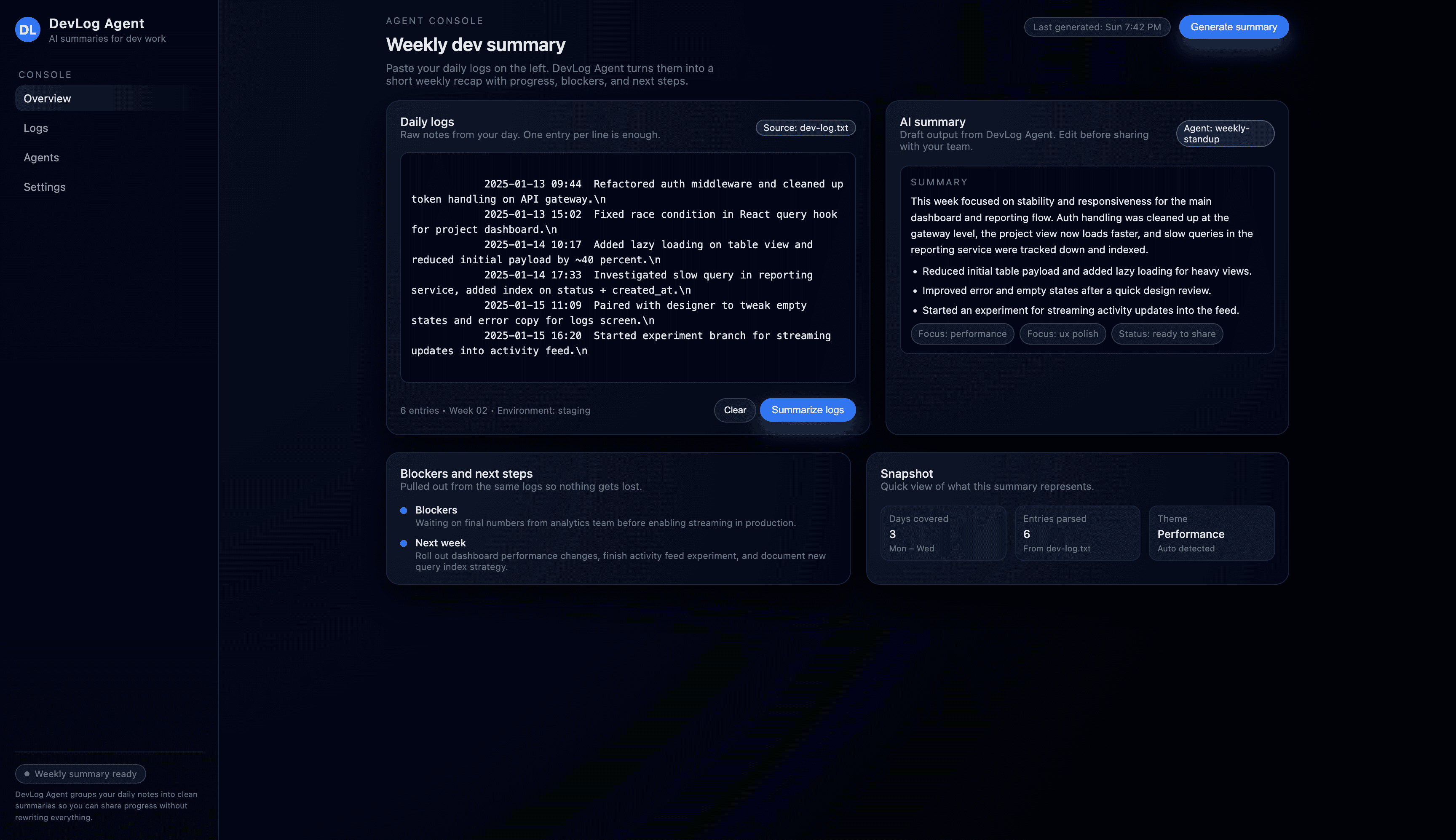 DevLog Agent thumbnail 1